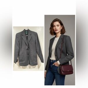 Lauren Ralph Lauren Petite Womens Pinstripes Blazer Suit Jacket Size 8P